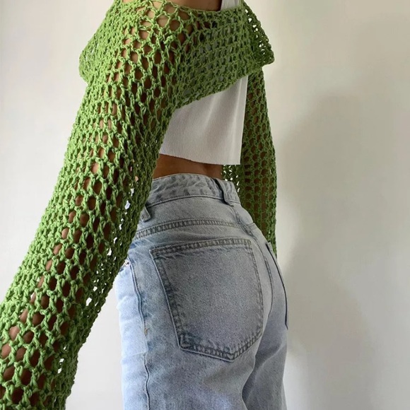 Green cropped sweater - Picture 2 of 2